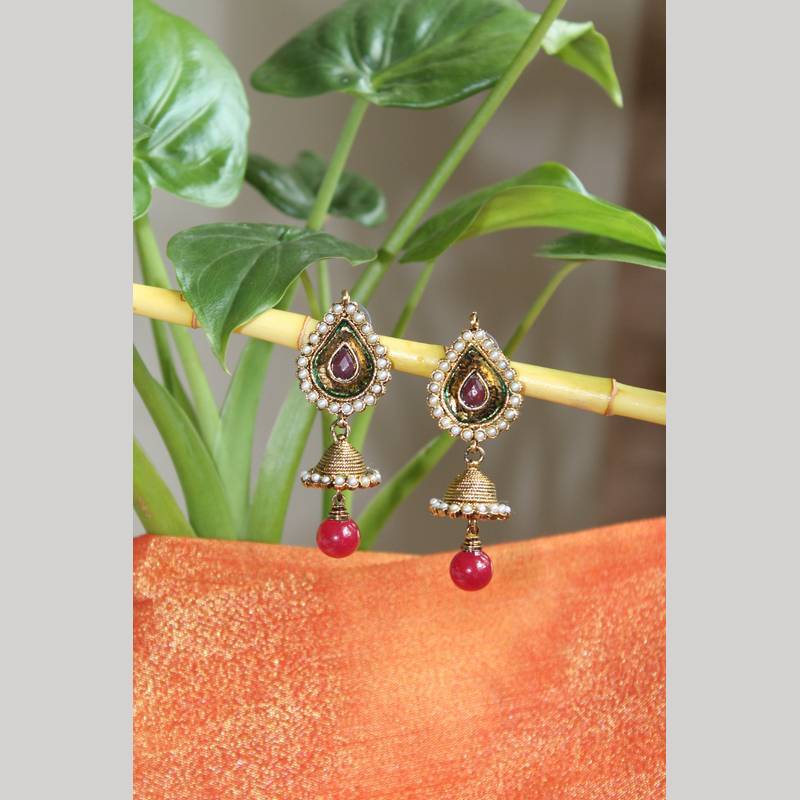 Drop Shape earrings with Jhumkis