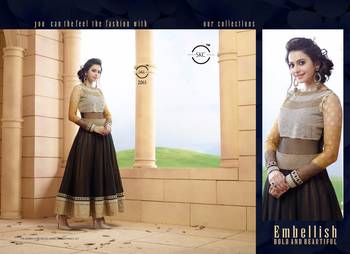 Black embroidery georgette semi stitched salwar with dupatta 1