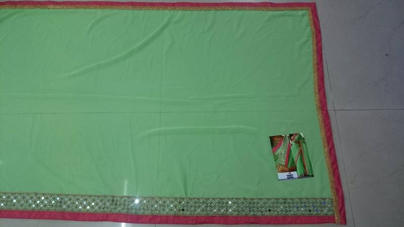 Pista Embroidered Georgette Saree With Blouse