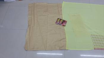 Yellow And Beige Embroidered Silk Saree With Blouse 4