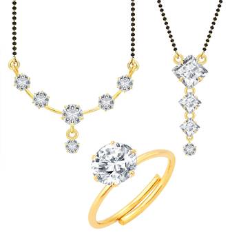 White cubic zirconia jewellery-combo 1