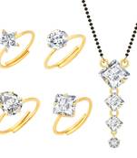 White cubic zirconia jewellery-combo