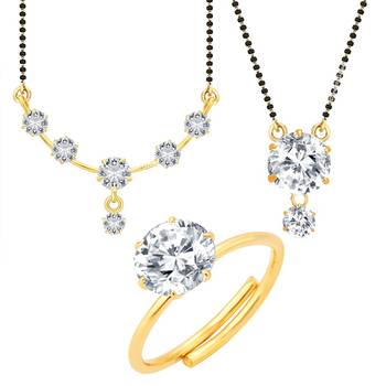White cubic zirconia jewellery-combo 1
