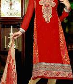 Glamour Roshni Bright Red Colored Suit