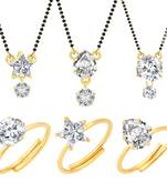 White cubic zirconia jewellery-combo
