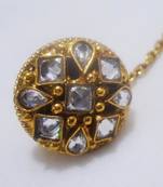 golden american diamonds maang tikka