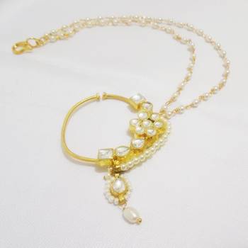 golden kundan nose ring 1