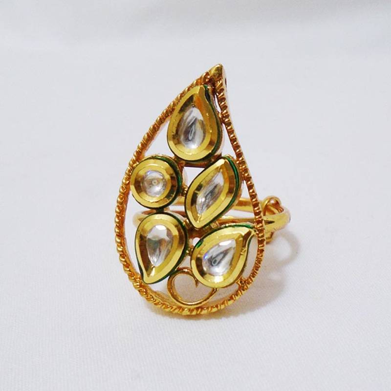 golden kundan rings