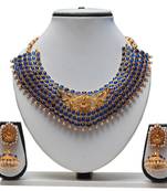 Fancy Neckfit Blue Kundan Necklace Set