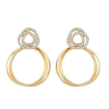 Round Shape Gold colour alloy Earrings for girls and womens 1