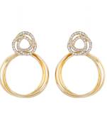 Round Shape Gold colour alloy Earrings for girls and womens