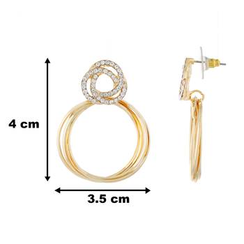 Round Shape Gold colour alloy Earrings for girls and womens 2