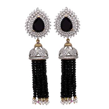 Black Royal Diamond Onyx Jhumki 1