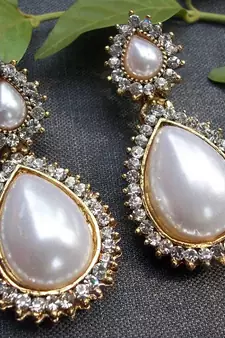 Pearl Stone Drop Earring