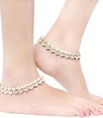 Traditional Ethnic Payal Indian With Stone Pearl Bollywood Designer Jewellery