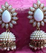 Aashiqui 2 earrings White polki pearls jhumka earrings