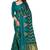 Green printed cotton silk saree with blouse