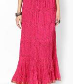 Beautiful Lehariya Printed Pink Skirt