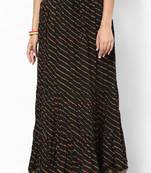 Stunning Black Printed Cotton Skirt