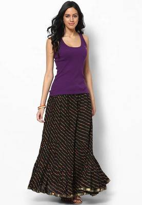 Stunning Black Printed Cotton Skirt 2
