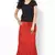 Ethnic Red Cotton Printed Skirt
