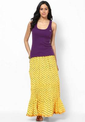 Beautiful Yellow Cotton Printed Skirt 2