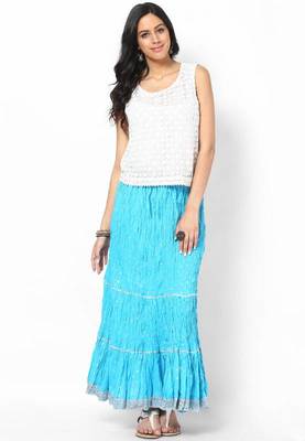 Beautiful Sky Blue Cotton Skirt 1