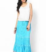 Beautiful Sky Blue Cotton Skirt
