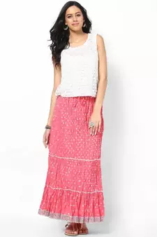 Amazing Peach Cotton Skirt