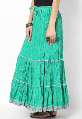 Aqua Green Cotton Skirt 1