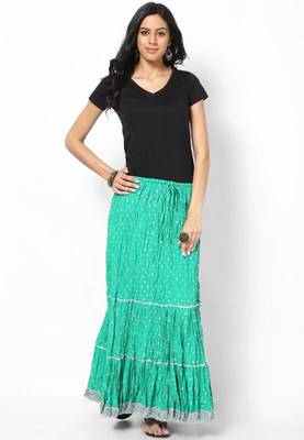Aqua Green Cotton Skirt 2