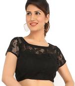 black boat neck lace ready made blouse