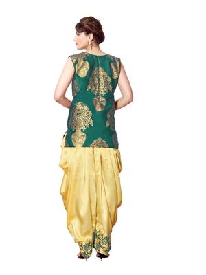 indo western dhoti pant and jacket by kmozi (Green and cream) 2
