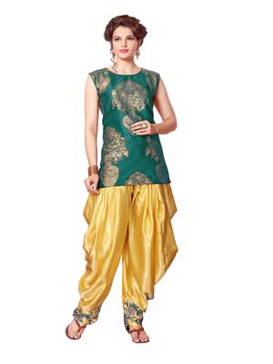 indo western dhoti pant and jacket by kmozi (Green and cream) 4