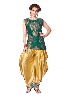 indo western dhoti pant and jacket by kmozi (Green and cream) 6