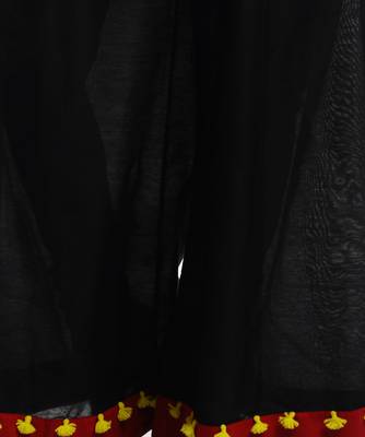 Women's Designer Black Cotton Silk Palazzo With Red Border 3