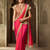 Red embroidered art silk saree with blouse