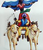 Village Couple on Bullock Cart