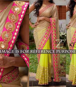 Multicolor embroidered georgette saree with blouse