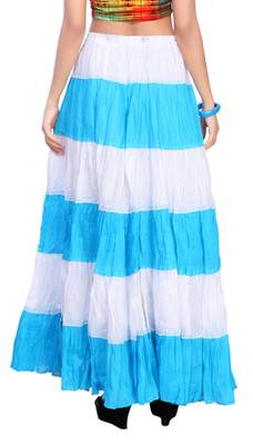 Blue cotton plain free size skirts 3