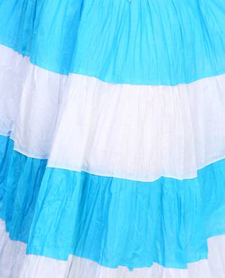 Blue cotton plain free size skirts 4