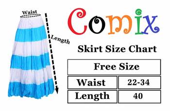 Blue cotton plain free size skirts 5