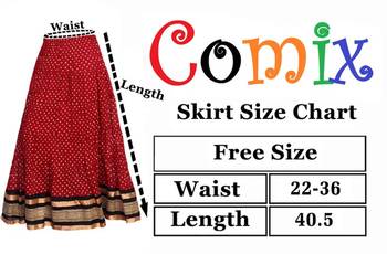 Black cotton printed free size skirts 5
