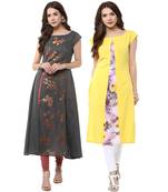 Multicolor printed crepe kurtas-and-kurtis
