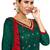 Green embroidered faux jacquard unstitched salwar with dupatta