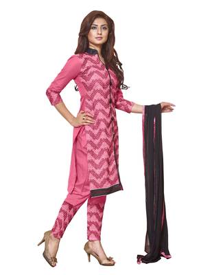 Pink embroidered faux cotton salwar 1