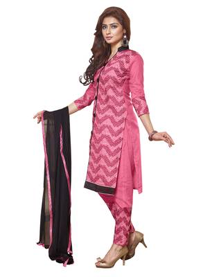 Pink embroidered faux cotton salwar 2