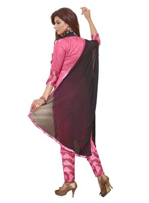 Pink embroidered faux cotton salwar 4