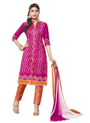 Pink embroidered faux cotton salwar 1