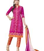 Pink embroidered faux cotton salwar